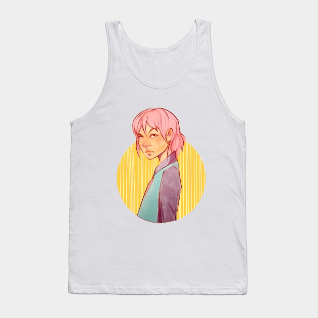 Pastel colors girl illustration Tank Top by The F* cake
